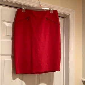 Sexy red pencil skirt with small slit